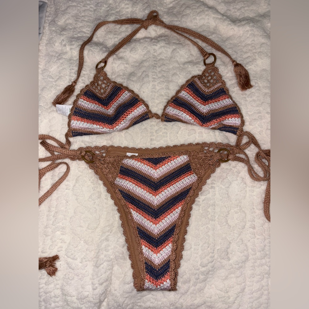 Aerie Tan Lace Detail Garment